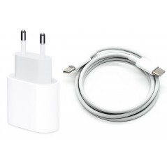 USB-C AC-adapter väggladdare 20W med 1 meters USB-C till USB-C-kabel