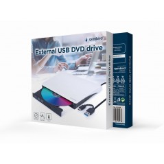 Gembird extern CD/DVD-brännare med USB-anslutning (USB 3.1 Gen 1) vit