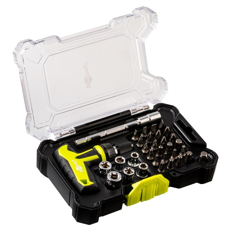 Skruvmejsel & mejselset - Goobay ergonomiskt skruvmejselset och bitsset med 30 delar