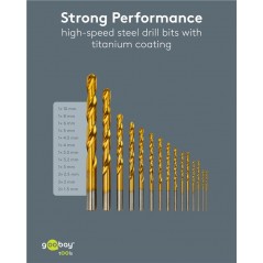 Borrmaskin & skruvdragare - Goobay borrset med 15 delar för metall