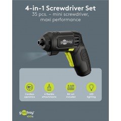 Borrmaskin & skruvdragare - Goobay batteridriven skruvdragare 4-i-1 med 28 bits