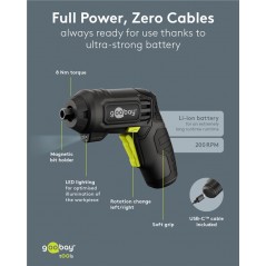 Borrmaskin & skruvdragare - Goobay batteridriven skruvdragare 4-i-1 med 28 bits