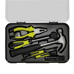 Goobay verktygsset i totalt 26 delar med hammare, skruvmejslar, tång, bits, m.m.