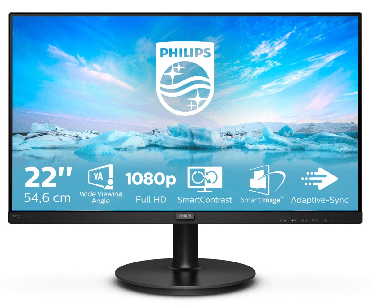 Philips 22-tums Full HD LED-skärm med VA-panel