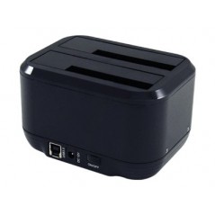 LC-Power USB 3.0-dockningsstation för två 2.5"/3.5" SATA-hårddiskar med stöd för kloning