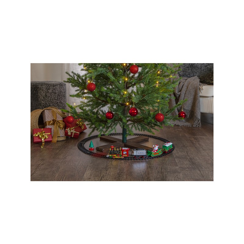 Julsaker och julpynt - Leksakståg med tomte för julgranen (fyndvara)