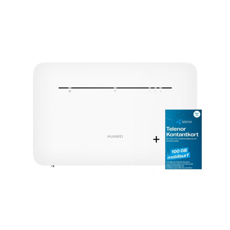 3G/4G/5G-router - Huawei trådlös router med 4G-stöd samt 100GB mobilt bredband värde 525kr (open box)