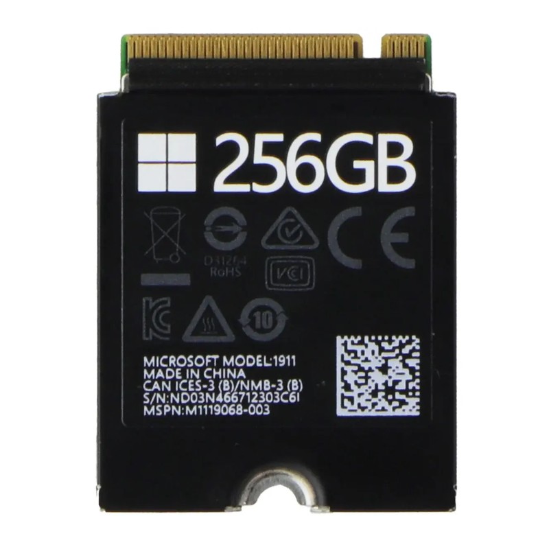 Begagnade hårddiskar - Microsoft M.2 2230 NVMe SSD-hårddisk på 256GB till bl.a. Microsoft Surface mm (beg)