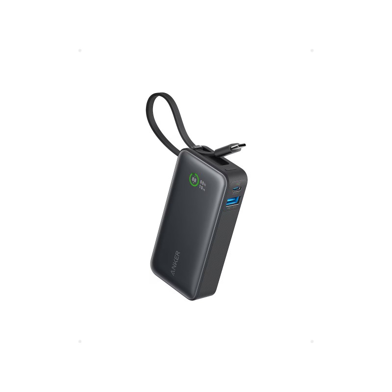Portabla batterier - Anker powerbank 10 000 mAh 30W med inbyggd USB-C-kabel och 1x USB-C 1x USB-A
