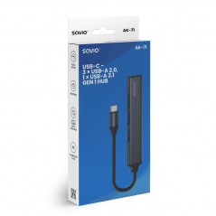 USB-hubb - Savio USB-hubb med 1x USB 3.0 och 3x USB 2.0