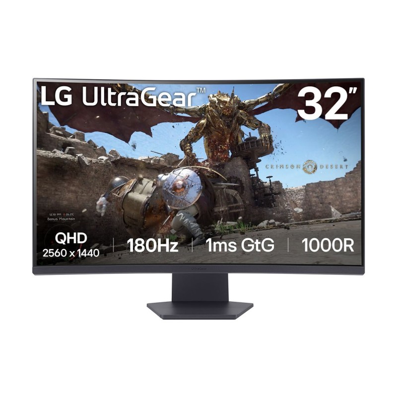 25 - 34" Datorskärm - LG UltraGear 32" 2560 x 1440 välvd gamingskärm med 180 Hz och VA-panel