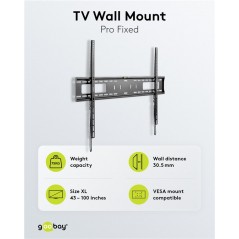 Väggfäste TV - Goobay väggfäste VESA för TV 43 - 100" upp till 75kg