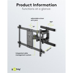 Väggfäste TV - Goobay full-motion väggfäste VESA för TV 43 - 100" upp till 60 kg