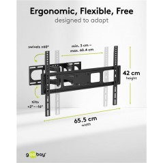 Väggfäste TV - Goobay tiltbart/vridbart/utdragbart väggfäste VESA för TV 37 - 80"