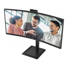 25 - 38" Datorskärm - AOC CU34E4CW 34" Välvd ultrabred skärm med USB-C PD 90W KVM-switch och webcam