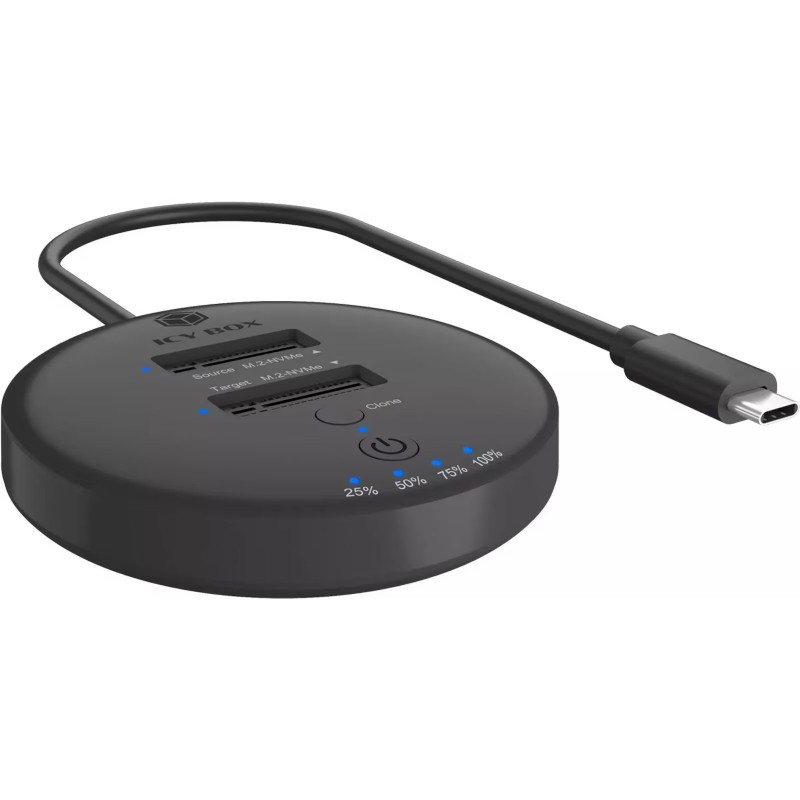 Dockningsstation för hårddisk - Icy Box USB 3.2 Gen 2 USB-C-dockningsstation för 2x M.2 SSD med stöd för kloning
