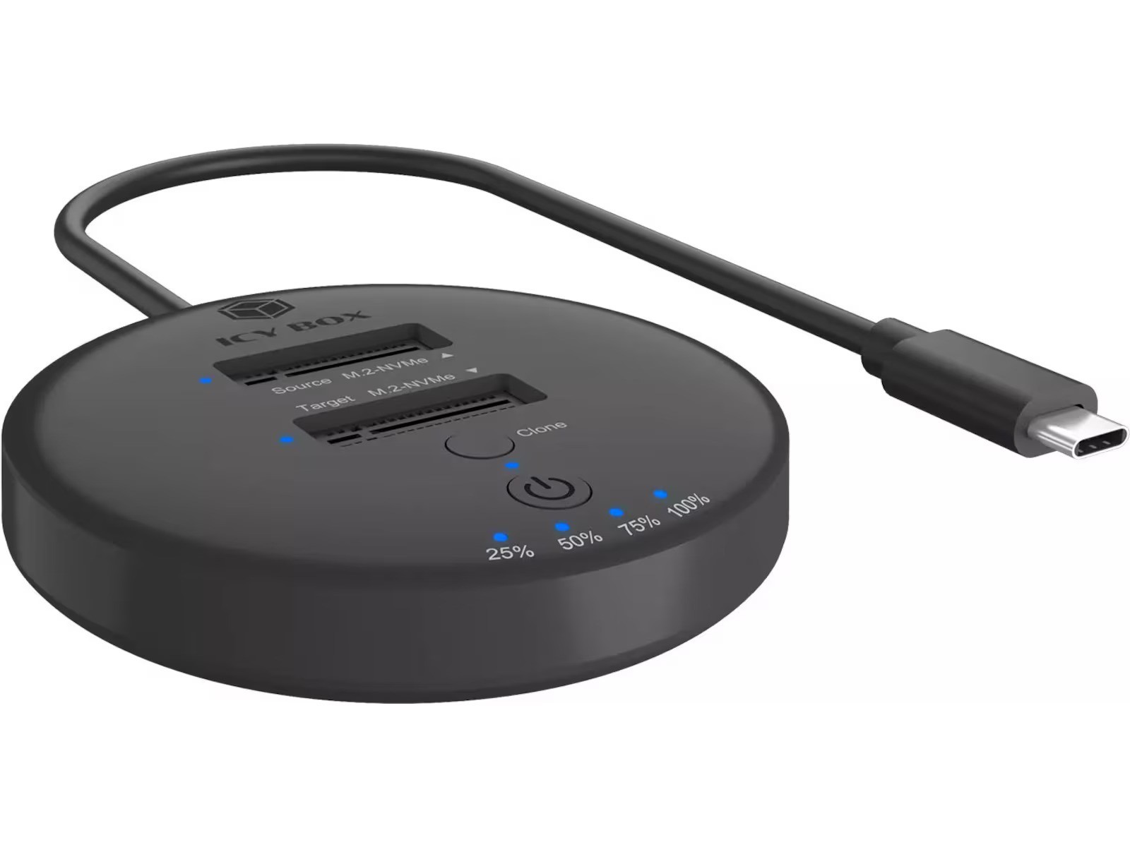 Icy Box USB 3.2 Gen 2 USB-C-dockningsstation för 2x M.2 SSD med stöd för kloning