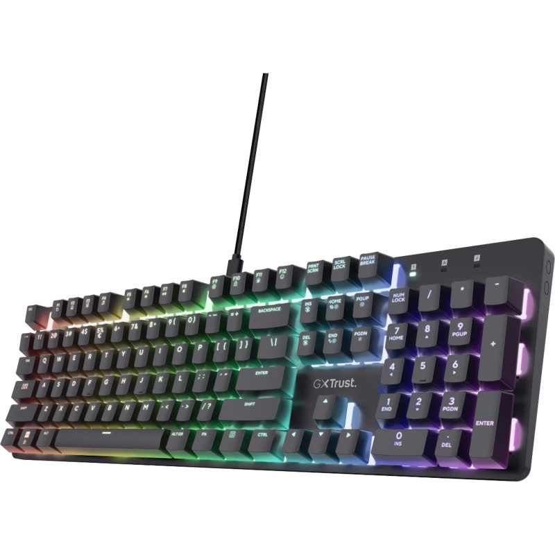 Gamingtangentbord - Trust mekaniskt gamingtangentbord med RGB-bakgrundsbelysning