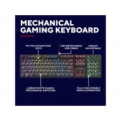 Gamingtangentbord - Trust mekaniskt gamingtangentbord med RGB-bakgrundsbelysning