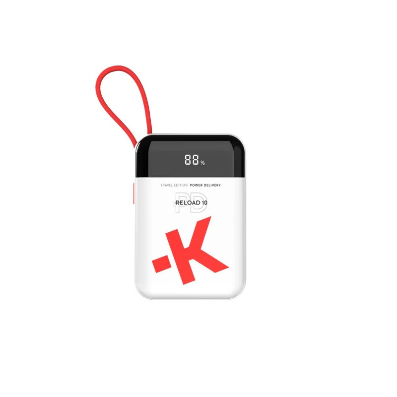 Portabla batterier - Skross powerbank 10 000 mAh 20W PD med inbyggd USB-C-kabel