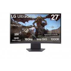 LG UltraGear 27GS60QC-B 27" 2K 2560x1440 180 Hz välvd skärm för gaming (fyndvara)