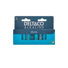 Deltaco alkaliska AA-batterier LR6 1.5V i 10-pack