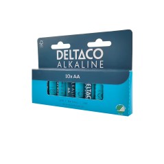 Deltaco alkaliska AA-batterier LR6 1.5V i 10-pack