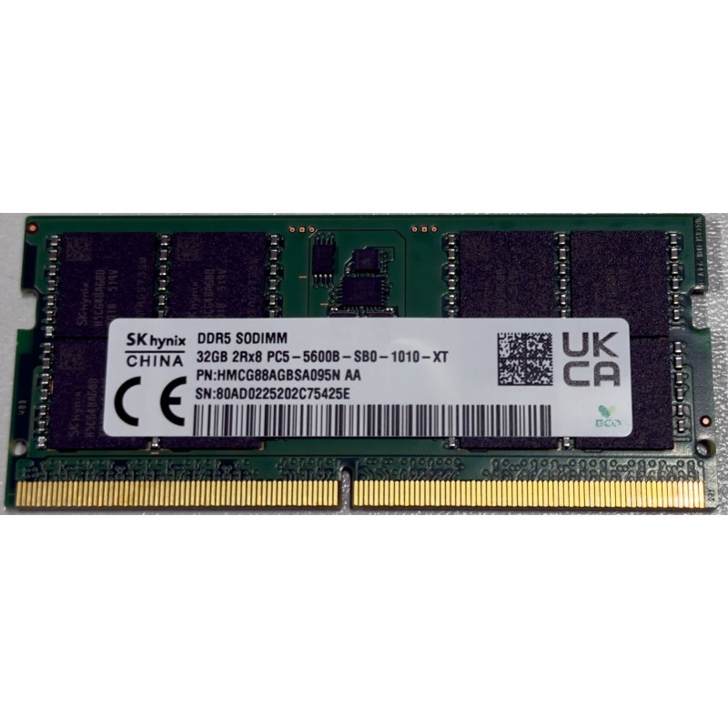 SK Hynix 32GB DDR5 5600 MHz SO-DIMM RAM-minne till laptop (new pull