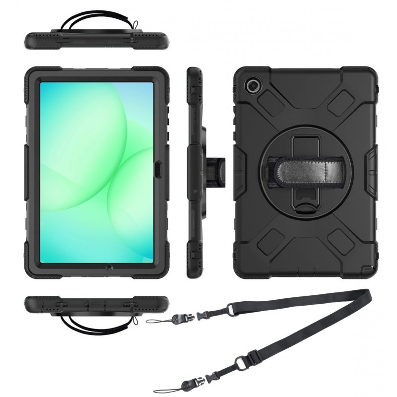 Samsung-fodral - Tåligt fodral till Samsung Galaxy Tab A11+ Plus 11" med bärrem och hållare