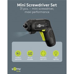 Borrmaskin & skruvdragare - Goobay batteridriven skruvdragare med 28 bits