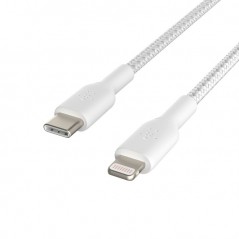 Datortillbehör - Belkin flätad MFi USB-C till Lightning-kabel 1 meter med BoostCharge