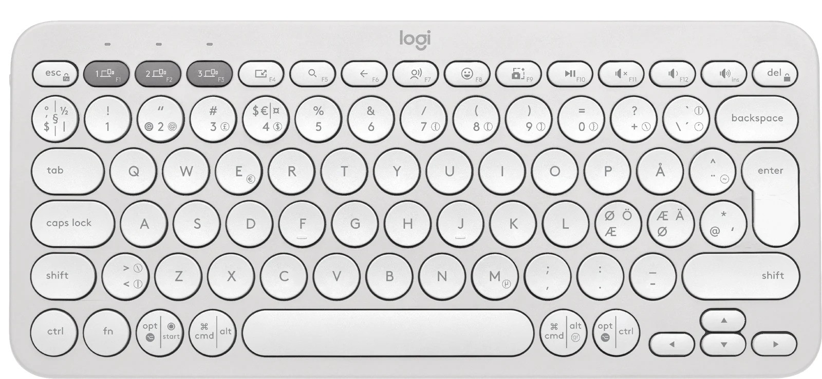 Logitech Pebble Keys 2 K380s superkompakt trådlöst Bluetooth-tangentbord (Mac, iOS, Android, ChromeOS, Win)