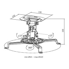 Projektorer - LogiLink universaltakfäste för projektor upp till 13.5 kg