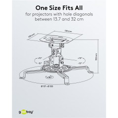 Projektorer - Goobay universaltakfäste för projektor upp till 13.5 kg