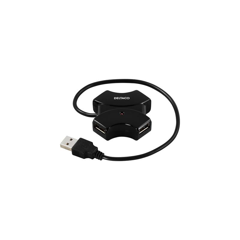 USB-kablar & USB-hubb - Deltaco USB-hubb 4 portar USB-A 480 Mbps