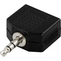 Y-adapter för ljud 3.5 mm hane till 2 x 3,5mm honor