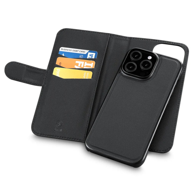 Fodral och skal - SiGN magnetiskt 2-i-1 plånboksfodral till iPhone 16 Pro