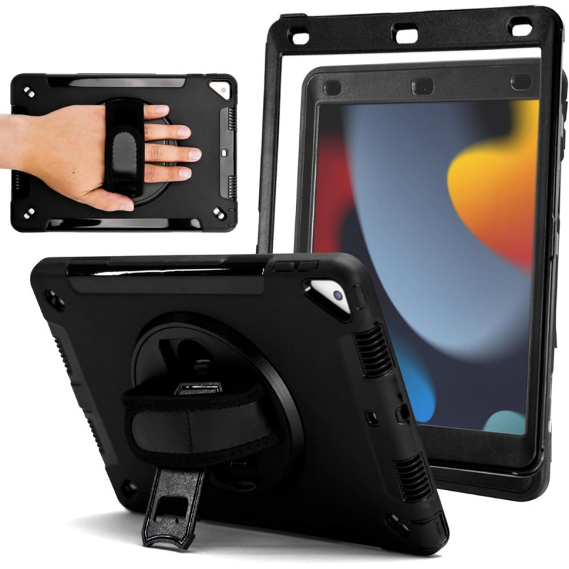 Fodral surfplatta - Zagg stöttåligt skal med handrem till iPad 10.2" 7th/8th/9th Gen (2019/2020/2021)
