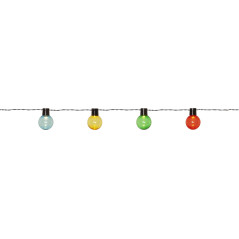 4.5 meters ljusslinga med 16st färgade LED-lampor (röd/grön/blå/gul)