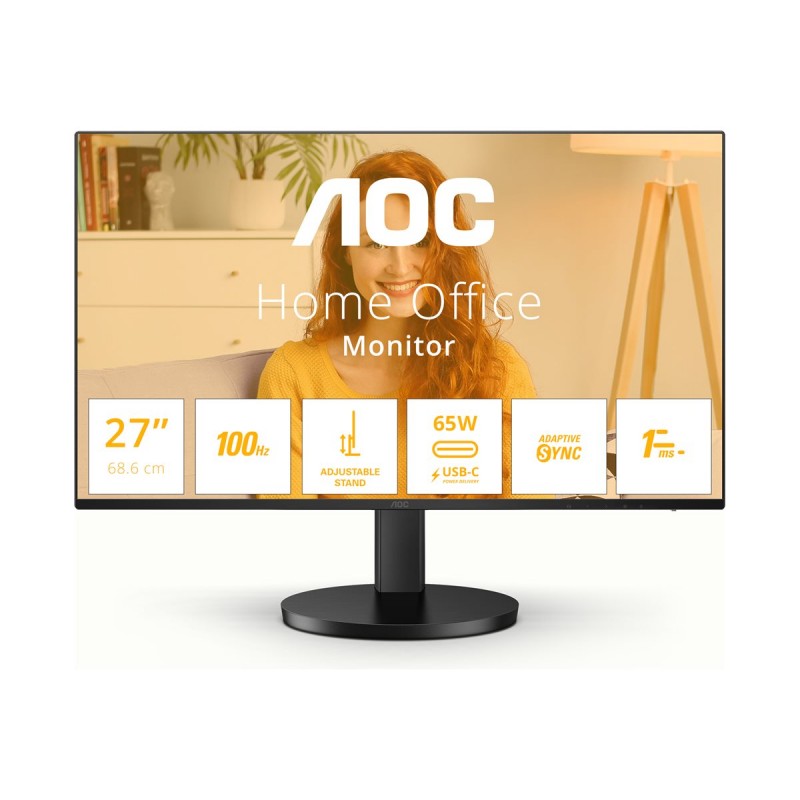Datortillbehör - AOC Q27B3CF2 27" 2K 2560 x 1440 Ergonomisk LED-skärm med IPS-panel och USB-C PD65W (fyndvara)