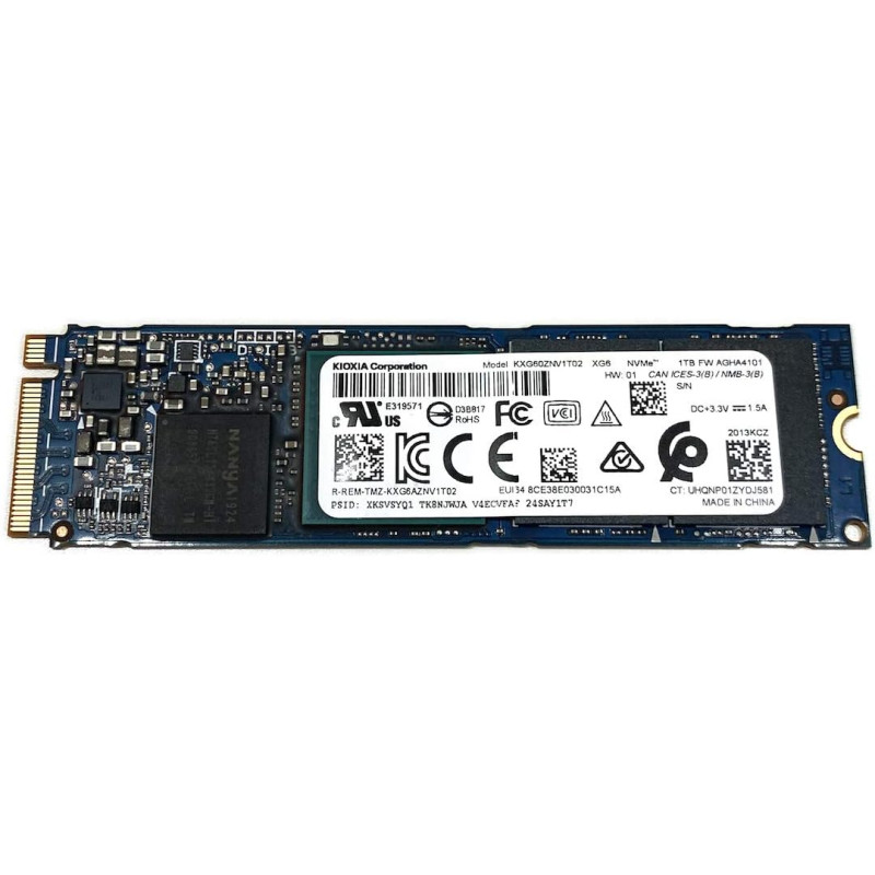 Begagnade hårddiskar - Kioxia 1 TB M.2 2280 PCIe Gen3 x4 NVMe SSD-hårddisk (beg)