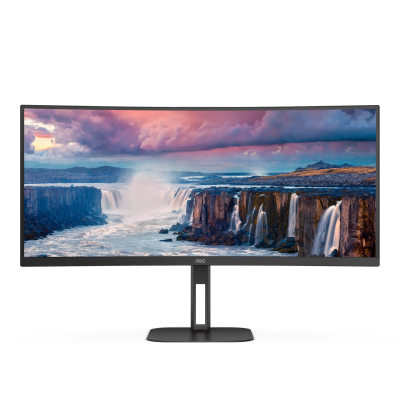 25 - 38" Datorskärm - AOC CU34V5C 34" (3440 x 1440) Välvd ultrabred skärm med USB-C PD 65W och högtalare