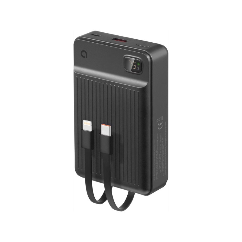 Portabla batterier - Andersson powerbank 20 000 mAh med inbyggd USB-C- och Lightning-kabel (22.5W)