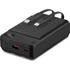 Andersson powerbank 20 000 mAh med inbyggd USB-C- och Lightning-kabel (22.5W)