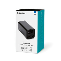 Portabla batterier - Champion powerbank 20 000 mAh 2xUSB-C 2xUSB-A och 65W laddning