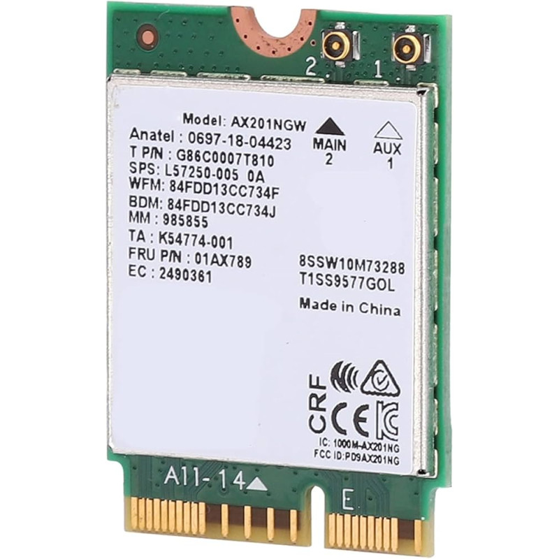 Nätverk begagnat - Intel AX201 trådlöst Wi-Fi 6 M.2 2230 nätverkskort med Bluetooth (beg)