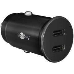 Goobay billaddare med 2x USB-C och 30W PD laddning