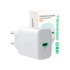 GreenCell snabbladdande USB-C strömadapter 30W PD