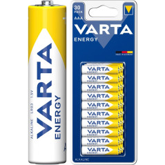 Varta alkaliskt batteri 30-pack AAA-batterier LR03