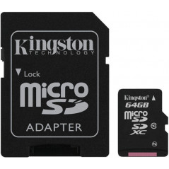 Minneskort - Kingston microSDXC + SDXC 64GB (Class 10)